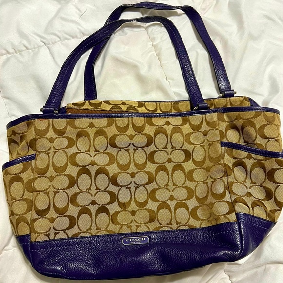 COACH PARK SIGNATURE HOBO SHOULDER BAG - Picture 1 of 6
